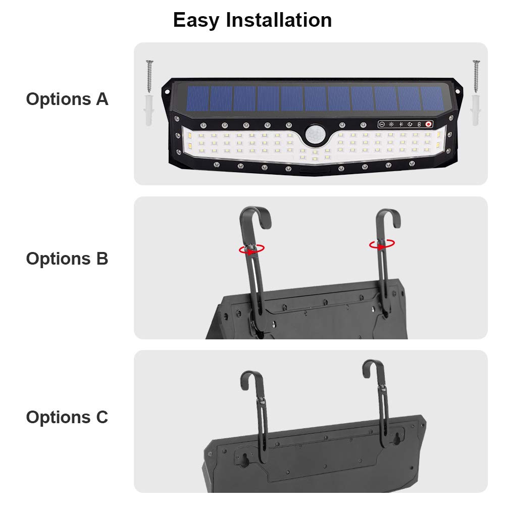 Solar Security Lights Outdoor，79 LED Motion Sensor Super Bright Wall Lights,4 Lighting Modes,Weatherproof, Wide Angle for Yard, Driveway, Garage, Pathway,Garden,Solar and USB Powered