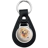 GRAPHICS & MORE Black Leather Golden Retriever Dog Breed Keychain