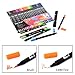 qianshan Dual Brush Pen Colored Art Markers 24 Colors - With Fineliner Fibre Tip 0.4 Fine Point - Sketch Drawing Marker - perfect for coloring books for adults