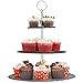 VonShef 3 Tier Natural Slate Serving/Cake Stand with Silver Carry Handle - Great For Use At Parties To Hold Cupcakes, Cakes, Cookies, Tapas or Cheese - Perfect For Displaying Halloween Treats