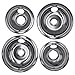 Supplying Demand W10196405 W10196406 4 Piece Electric Range Stove Top Chrome Drip Pan Replacement Set Model Specific Not Universal