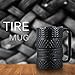 EPFamily Ceramic Tire Coffee Mug for Men Gifts from Daughter Son Novelty Tea Mug for Dad Birthday Christmas Holiday Housewarming Mechanic Gifts for Car Lovers