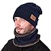 VBIGER Beanie Hat Scarf Set Knit Hat Warm Thick Winter Hat For Men (New Blue)