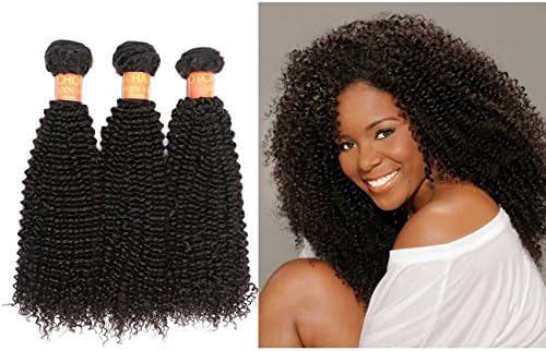 YONNA 3 Bundles Brazilian Virgin Kinky Curly, Natural Color Raw Unprocessed 100% Human Hair Virgin Can Be Dyed and Bleached Mixed Size6 -36 inches (20 20 20 inch)