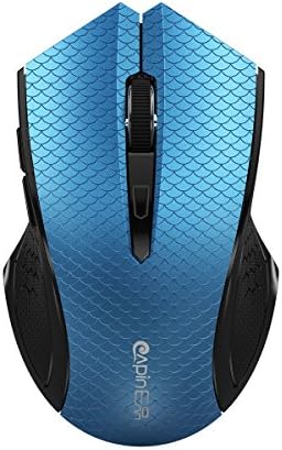 SROCKER E8 2.4GHz Wireless Mouse 3 Adjustable DPI Optical Mice with USB Receiver and 6 Bottons for Laptop and Mac (Blue)
