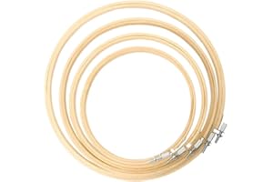 Embroidery Hoops 4 Pieces 4 Size 6 Inch to 10 Inch for Embroidery Cross Stitch Bamboo Hoops, Bamboo Ring, Cross Stitch Ring, 