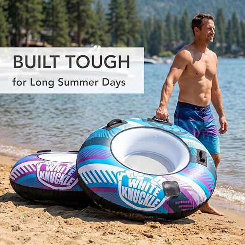 Towable Tubes for Boating, Inflatable Water Towable, Pull Behind Rider, Watersports Float, Lake Adventure Tube for Recreational Boating & Family Fun by White Knuckle