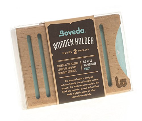 Boveda Cedar Wooden Holder for (2) Humidity Control Packs. Mounts Easily to Any Humidor or Container with Magnetic Mounting Kit (Included), Holds (2) 67g or 60g