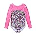 Girls' Long sleeve Spliced Painted pattern Sparkle Gymnastic Leotard 5-14 Years