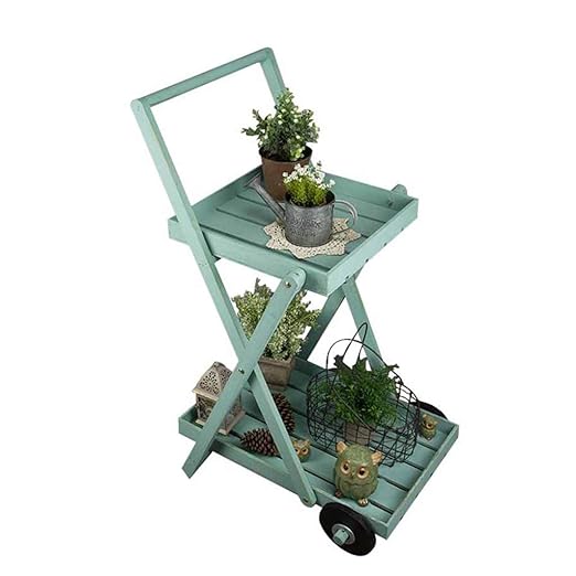 Estantes De Soporte De Plantas Plegables De 2 Niveles con Rueda ...