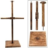 AnNafi Handmade Armor Breastplate & Helmet Wooden Display Stand| Medieval Costumes Spaulders and Gorgets| Medieval Armour Lorica Segmentata Helmet Wooden Stand |