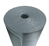 AES US Energy Products Heavy Duty 6inch x 125ft Reflective Foam Core Pipe Air Duct Faucet Attic Basement Weatherization Wrap (1/8 inch thick) Double Sided Waterproof meets all fire codes