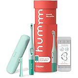 hum by Colgate Smart Battery Toothbrush Kit, Sonic Toothbrush Handle with 2 Refill Heads and Travel Case, Teal, Amazon exclus