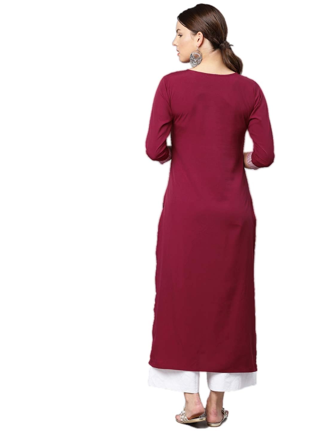 vaamsi crepe digital printed kurti(vpk1593_maroon_free size)