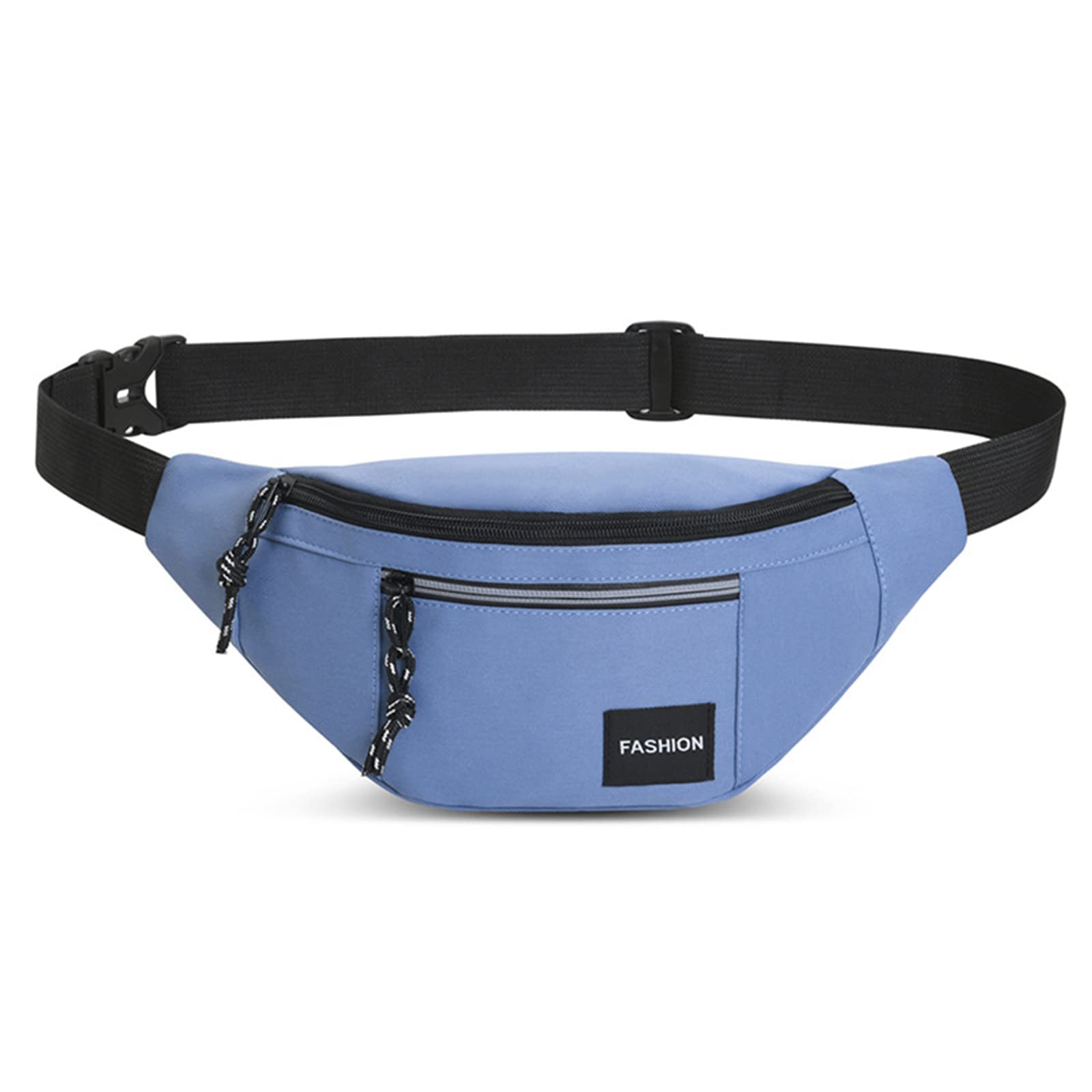 Long Keeper Waist Fanny Pack for Women Men, Waterproof Bum Bag Dog Walking Running Hiking Waist Packs with Adjustable Belt for Sport Travel Outdoor A-Blue