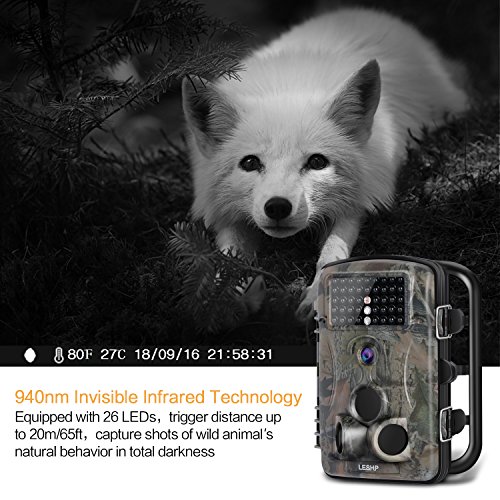 LESHP Game and Trail Camera 12MP 1080P HD With Time Lapse 65ft 120° Wide Angle Infrared Night Vision 42pcs IR LEDs Waterproof IP66 2.4" LCD Screen Scouting Camera Deer Camera Digital Surveillance - Thumbnail 4