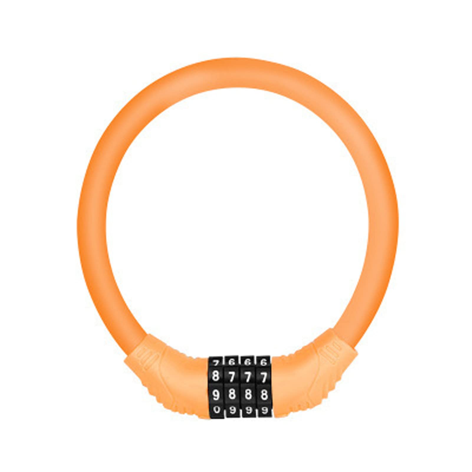 Yesmin 4 Digit Resettable Cable Lock for Bike - Portable Mini Bicycle Cable Lock, Weatherproof Anti-Theft Cycle Chain Lock (Orange)