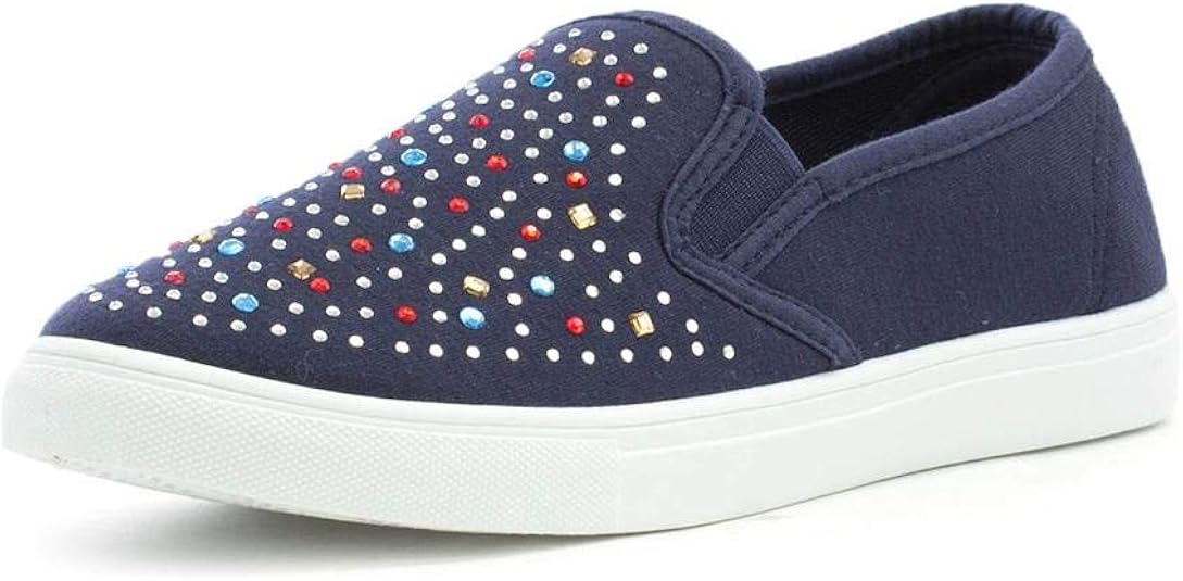 LILLEY Womens Navy Jersey Studded Slip On Canvas Amazon.co.uk Shoes & Bags