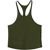 ZUEVI Men's Stringer Tank Tops Muscule Cut Bodybuilding Gym Vest Y-Back Workout Sleeveless T-Shirt