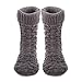 Noble Mount Men's Thick Basket Weave No-Skid Slipper Socks - Grey - L/XL