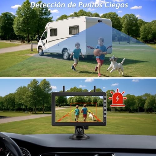 VASTEND Wireless Solar Backup Camera with 7 Inch Monitor 1080P Magnetic Rechargeable Battery 10000mAh Supports 4 Cameras for Trucks, Camper Vans, Caravans (VS-7B)