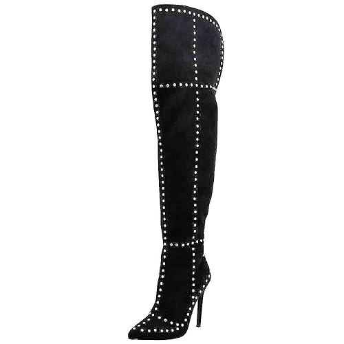 embellished thigh high boots