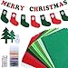 WILLBOND 24 Pcs Christmas Felt Fabric Sheets 12 x 8 Inch Assorted Colors Large Felt Sheet Bundle Red and Green for DIY Crafts Squares Sewing Patchwork Art Projects