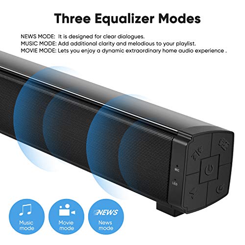 Sound Bars for TV, 32 inch Soundbar with Subwoofer, Wired & Wireless