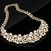 MOOCHI Women Simulated Pearls Crystal Bib Scarf Necklace Gold Plated Earrings Jewelry Set for Wedding Bride Bridesmaid Costume Statement Fashion Choker Accessories Gift