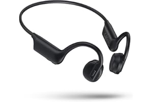 GLANA Bone Conduction Headphones, Wireless Headphones Bluetooth 5.3 Open Ear Headphones, 7H Playtime Sweatproof Sport Headset for Running, Cycling, Driving-Black