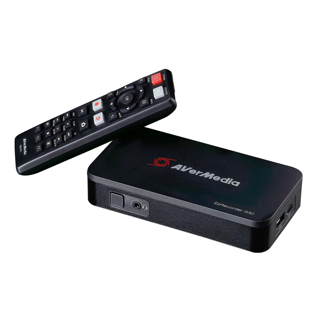 AVerMedia EZRecorder 330 Green Box 4K Pass-Through and 1080p Recording HDMI Recorder PVR DVR Schedule Recording IR Blaster Editing without PC Easy Installation (ER330G)