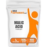 BulkSupplements.com Malic Acid Powder - L-Malic Acid, Dietary Supplement - Food Grade, Pure &amp; Gluten Free, 1g per Serving, 500g (1.1 lbs) (Pack of 1)