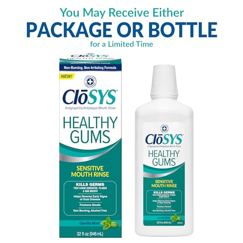 CLOSYS HEALTHY GUMS MOUTHWASH 32 FL OZ, ANTIPLAQUE, ANTI-GINGIVITIS MOUTHWASH, NON-BURNING, NON-IRRITATING