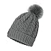 OMECHY Women's Winter Knit Hat Trendy Slouchy Beanie with Warm Fleece Lining Skull Chunky Soft Thick Cable Ski Cap Grey