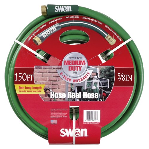 Swan Products SNHR58150 Professional Use Easy Reel Contractor Hose 150 ft, 5/8" diameter, Green