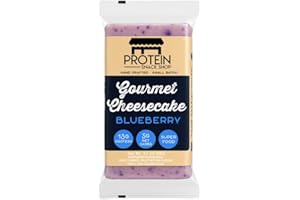 Protein Snack Shop Gourmet Keto Cheesecake Dessert Bars - 5g Net Carbs - Real Cream Cheese - Gluten Free - Diabetic & Celiac Friendly (10 bars) (Blueberry)