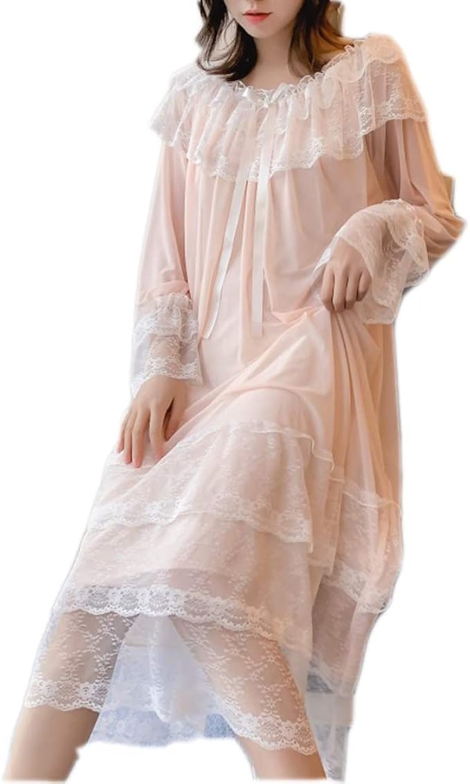 Amazon Co Jp レース ネグリジェ 蝶結び ワンピース パジャマ 薄手 レディース 姫 透け感 ラグジュアリー スムース ルームウェア ギフト 白 フリル ガーリー 長袖 ゆるい 夜遊び 春 ホテル 可愛い セクシー 服 ファッション小物