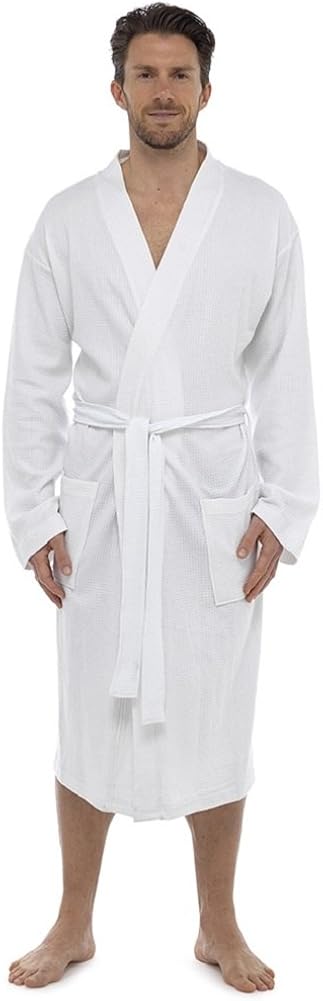 mens grey waffle dressing gown