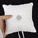15*15cm Floral Rhinestone Bridal Wedding Ceremony Pocket Ring Bearer Pillow Cushion with Satin Ribbons