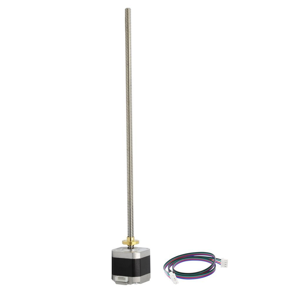 Iverntech NEMA 17 Stepper Motor with Integrated 300mm T8 Lead Screw for RepRap Prusa i3 3D Printers Z Axis or CNC Machine