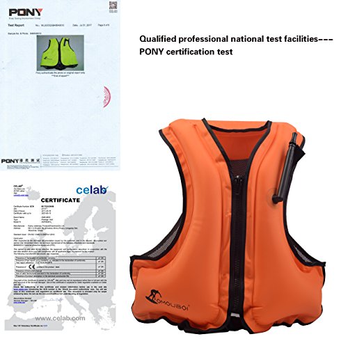 Life Jacket Adult Inflatable Swim Vest For Snorkeling By OMOUBOI,Suitable For 80-220lbs - Thumbnail 5