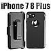 LongRise iPhone 8 Plus Case, Shockproof Robost 4 Layer Rugged Case Compatiable with iPhone 7 Plus & iPhone 8 Plus with Belt Clip Holster Stand(Black)