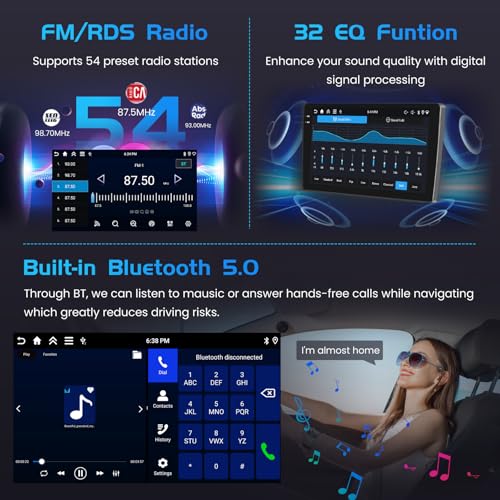 Inefala 4+64G Android 15 Car Radio for Renault Clio 3th 2005-2014, 9'' in-Cell Bildschirm with Wireless Carplay and Android Auto Link Mirror Radio FM/RDS GPS WiFi Bluetooth SWC Backup Camera