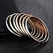 Castillna Set of 7 Tri-Color Silver / Gold / Rose Gold Stainless Steel Bangle Bracelet