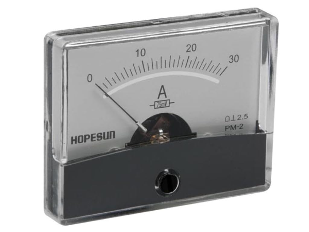 Velleman AIM6030A 30A DC Analogue Current Panel Meter, 60 mm Length x 47 mm Width, multicolored