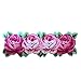USTIDE Rose Rug Floor Runner Rugs Handmade Mat Modern Carpet Pink Floral Rug Washable Non-Slip Floor Rugs for Girls Room 23