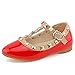 CCTWINS KIDS Toddler Little Kid Baby Girl Studded T-Strap Flat Shoes for Child
