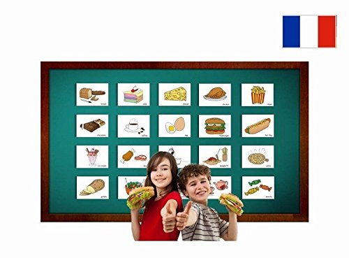 Alimentation - Fiches de vocabulaire - Food and Drinks Flashcards in French for Kids, Beginners and Adults