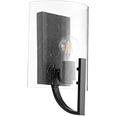 Quorum 5202-69 Contemporary Modern One Light Wall Sconce from Dakota Collection in Black Finish,