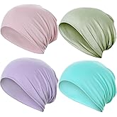 JarseHera 4PCS Cotton Slouchy Beanie Soft Sleep Caps Chemo Headwear Skull Cap Hats